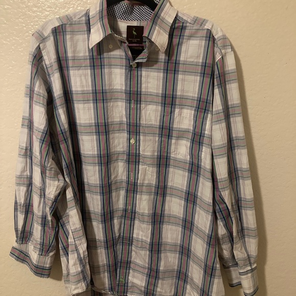 Tailorbyrd Other - Tailorbyrd Men's Plaid Shirt - White, Blue, Green